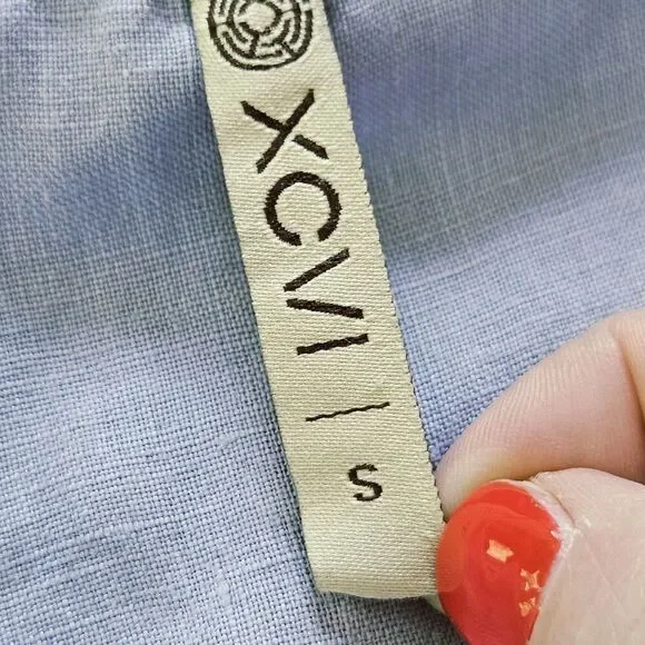 XCVI  Womens S Pastel Purple Lilac Linen Tunic Blouse Lagenlook Minimalistic - Picture 3 of 6